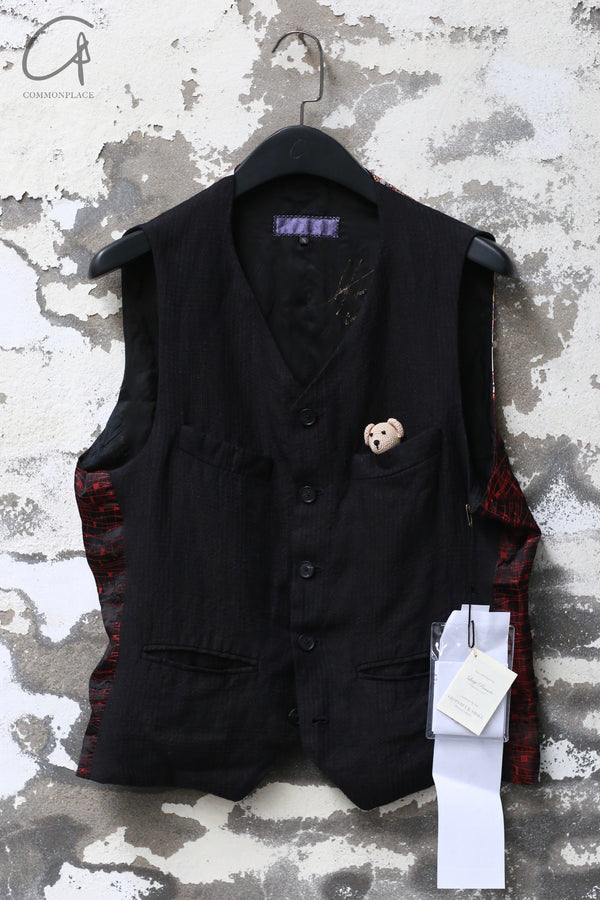 GEOFFREY B. SMALL Single-breasted 5-button 4-pocket vest with accessories GBS-EV7J04-SSGZ Dark plaid